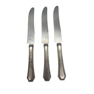 International Silver Insico Mayfair 3 Dinner Knives 9.5" Circa 1923